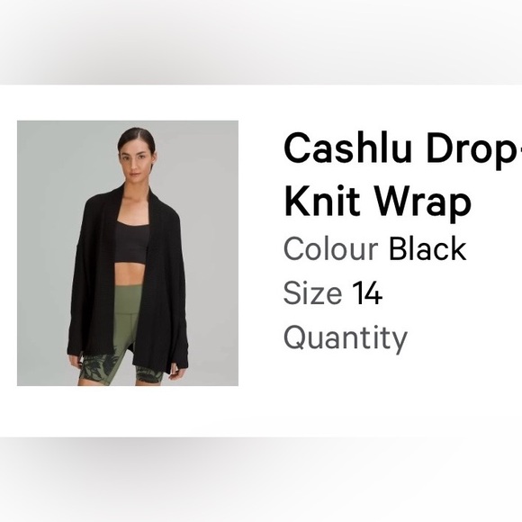 EUC Lululemon Athletica Black Women's Cardigan, Size 14 - Picture 5 of 16